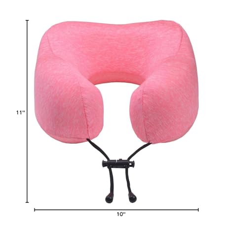 napfun Neck Pillow for Traveling, Upgraded Travel Neck Pillow for Airplane 100% Pure Memory Foam Travel Pillow for Flight Headrest Sleep, Portable Plane Accessories, Light Grey