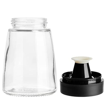 Juvale Glass Oil & Vinegar Dispenser Set - Leak-Proof No-Drip Glass Salad Dressing Bottle & Sauce Bottles - Olive Oil Cruet & Balsamic Vinegar Dispenser - Pack of 2, 5.5 fl oz, Black