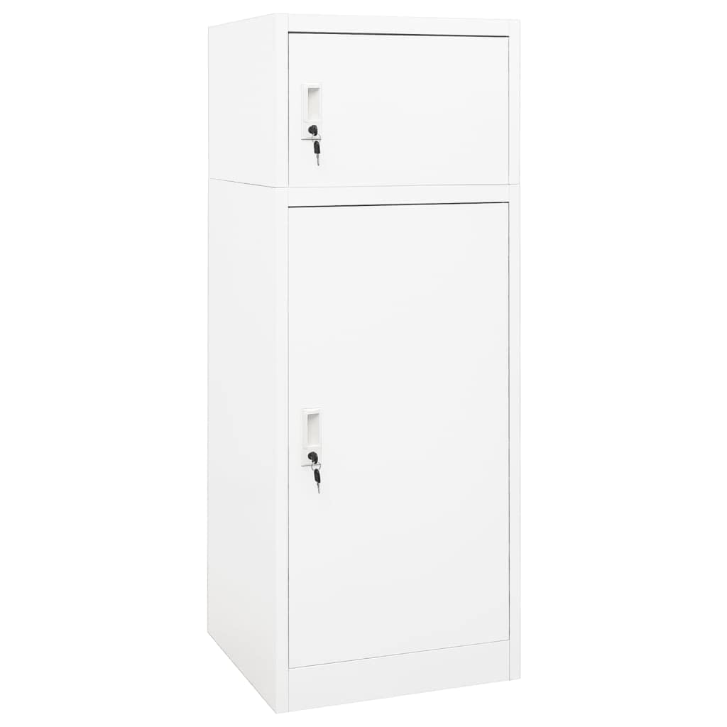 Makastle Freestanding Saddle Rack Stand Saddle Cabinet with Compartments and Lockable Doors, Indoor Home Living Room Saddle Locker Storage Tack Locker Furniture, White 20.9"x20.9"x55.1" Steel