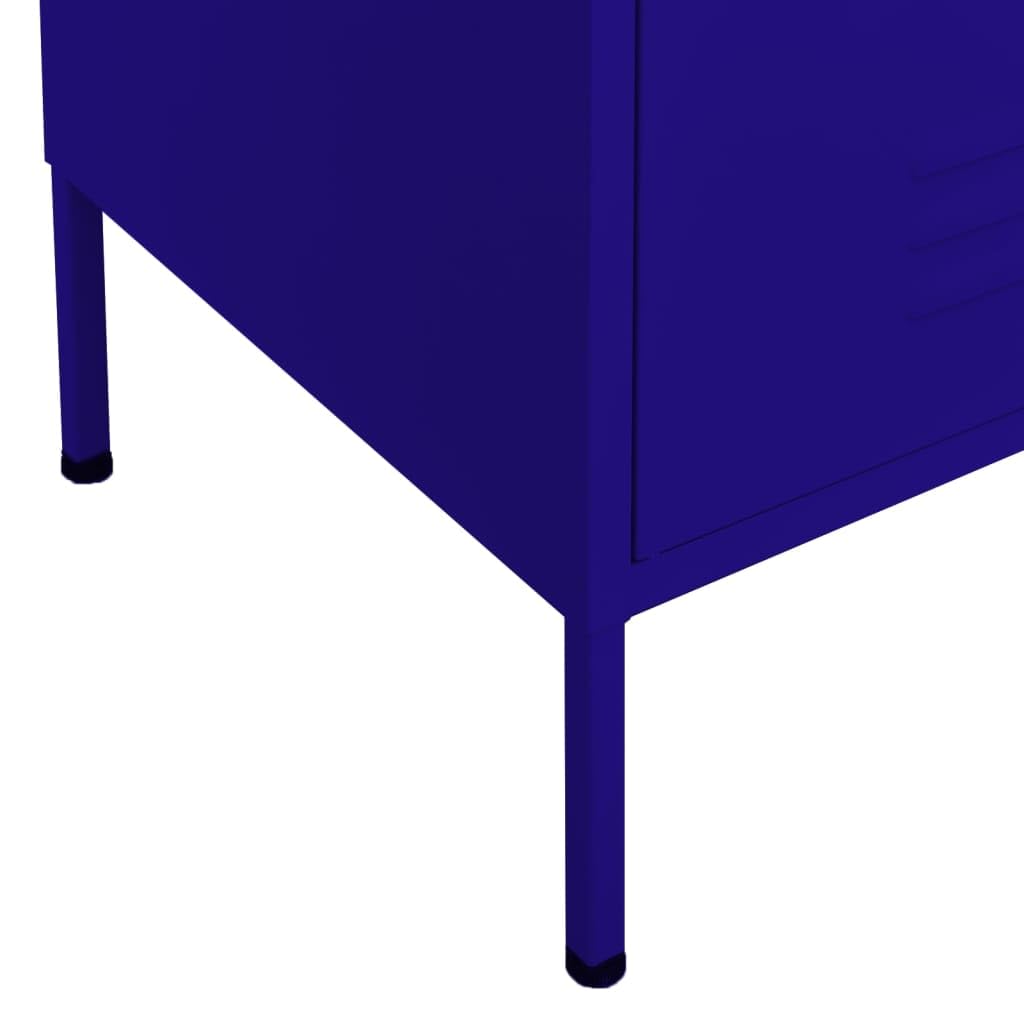 mtlskopl Navy Blue Steel Storage Cabinet with Height-Adjustable Shelves & Lockable Doors 13.8 x 31.5 x 40 in Powder-Coated Finish Modern Organizer for Living Room Home Office Garage