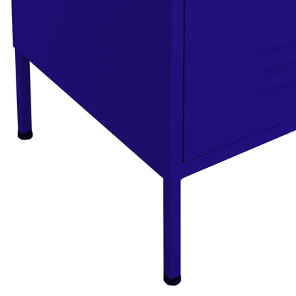 mtlskopl Navy Blue Steel Storage Cabinet with Height-Adjustable Shelves & Lockable Doors 13.8 x 31.5 x 40 in Powder-Coated Finish Modern Organizer for Living Room Home Office Garage