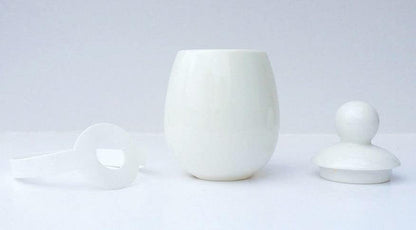 AggCoddler - Porcelain & Silicone Egg Cooker for Microwave - Easily Cook Eggs with Toppings & Mix-Ins, Dishwasher Safe,
