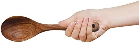 Wooden Salad Server Set of 2, 10-Inch Acacia Stirring Spoon Utensils for Serving Salad