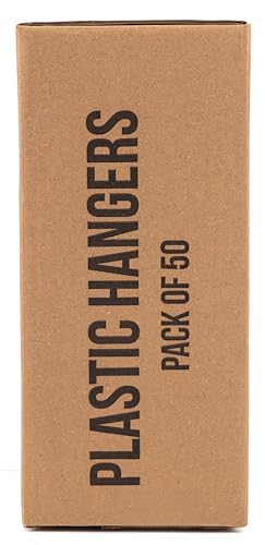 Utopia Home - Plastic Hangers 50 Pack - Space Saving Clothes Hanger - Durable and Strong Closet Organizers and Storage Makes It Ideal Apartment or Dorm Room Essentials for Girls or Guys (White)