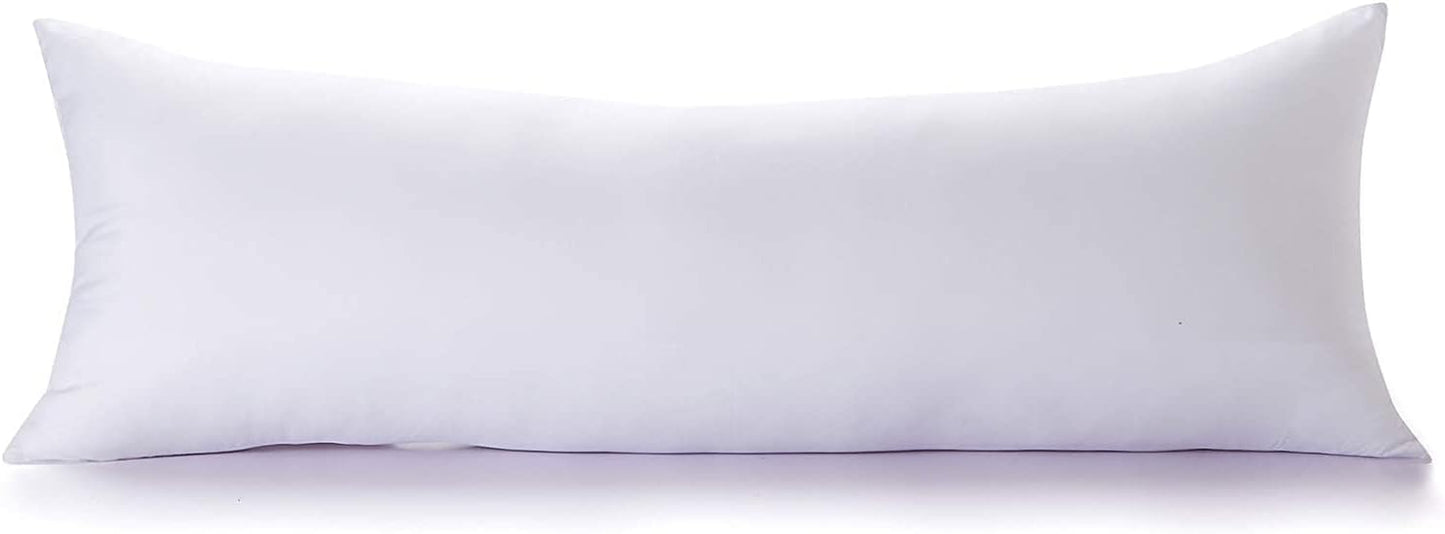 Long20x60(Pack 1), Acanva Fluffy Bed Sleeping Side Sleeper Body Pillow Insert, of White