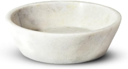 Serene Spaces Living White Marble Bowl - Decorative Multi-Purpose Catchall for Home Decor, Measures 2.25" Wide