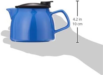 FORLIFE 16-Ounce, Bell Ceramic Teapot with Basket Infuser, Blue