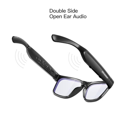 OhO Smart Glasses,Safety Glasses with Bluetooth Speaker,Indoor/Outdoor UV Protection and Voice Control,Unisex(Blue Light Lens)