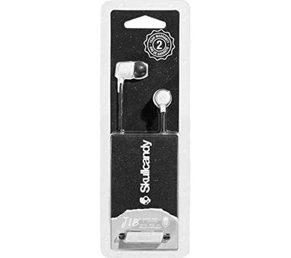 Skullcandy Jib Wired Earbuds with 3.5mm Plug, Noise Isolating Fit, Built-In Microphone Call and Track Control, Convenient for Travel - White