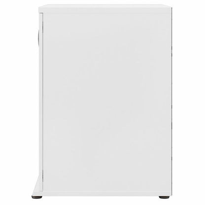 Maklaine Engineered Wood Laundry Room Cabinet, 28W x 25D x 34H, White Finish, Adjustable Shelves, 2 Doors with Euro Hinges, Freestanding Utility Storage for Laundry Room Organization