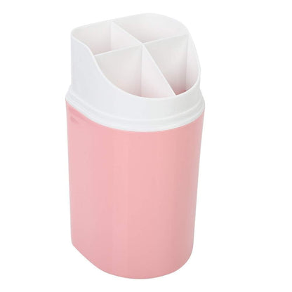 Utensil Drying Caddy, Kitchen Utensil Holder, Chopsticks Holder Drying Rack with Cover 4 Slots Cutlery Storage Organizer for Forks Spoons Cutlery Caddy Bin(Pink)