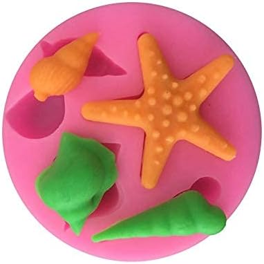 Starfish Shell Fondant Silicone Molds, Cake Candy Decoration Tools DIY Creative Chocolate Mold