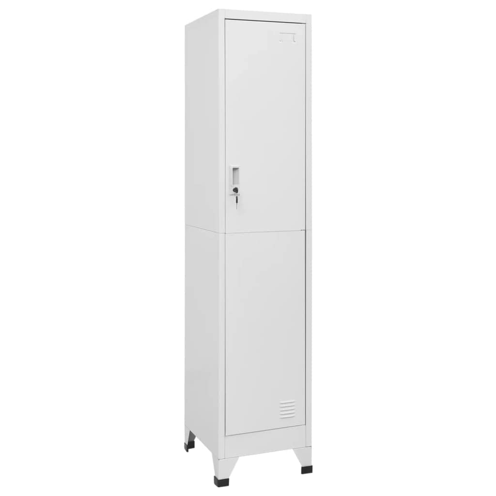 ZXQVLMRS Industrial Single Tier Metal Locker Cabinet with Lock and Keys, Tall Storage Organizer for Office, Gym, Home, 18 x 15 x 71 Inch, Matte Grey