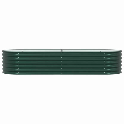 hliofuir Green Large Metal Raised Garden Bed 94.5 x 31.5 x 17.3 in Modern Steel Planter Box for Outdoor Patio, Yard & Balcony Herb, Flower & Veggie Growing