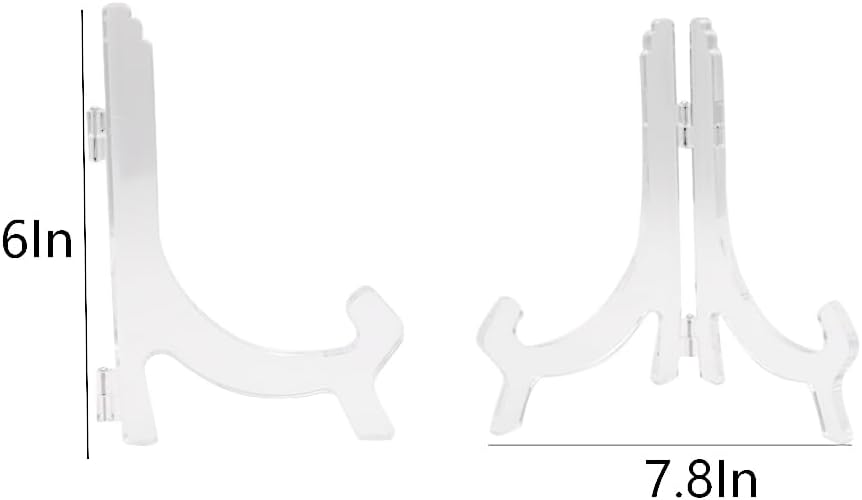 Acrylic Easel Stand, 6 PCS Clear Display Stands for Card Frame, Picture Frame for Bookstore, Wedding Banquets