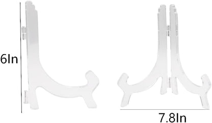 Acrylic Easel Stand, 6 PCS Clear Display Stands for Card Frame, Picture Frame for Bookstore, Wedding Banquets