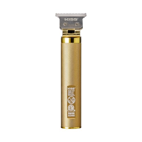 KISS Precision Blade Cordless Trimmer with Stainless Steel T-Blade, Powerful High-Torque, High-Speed Motor, 3 Blade Guard Attachments & Blade Cover, USB Cable & Long-Lasting Lithium Ion Battery