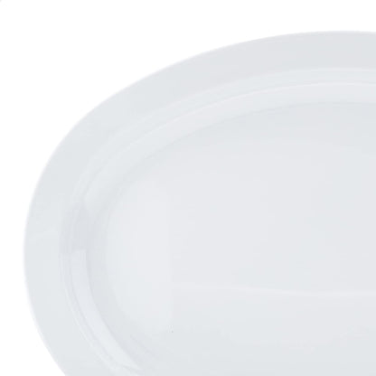 Amazon Basics Melamine Oval Platter Serving Tray, Dishwasher Safe, Narrow Rim, 13 in x 9.75 in, White, 6-Piece Set