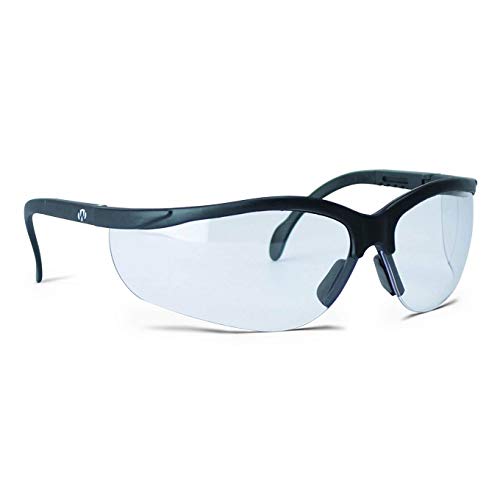 Walker's Sport High-Grade Polycarbonate Lenses Half Frame Soft Rubber Nose Piece Adjustable Safety Shooting Glasses, Clear