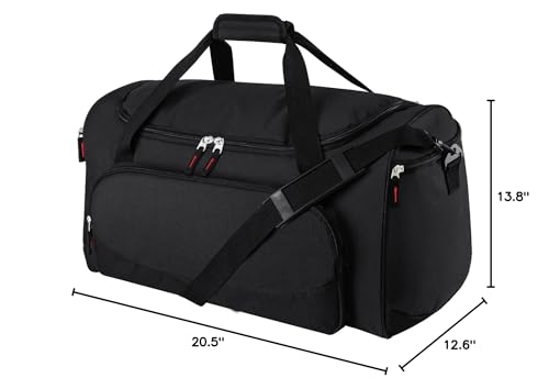 Gym Bag for Men - 55L Black Durable Large Duffle Bag for Travel, Workout, Fitness & Sport