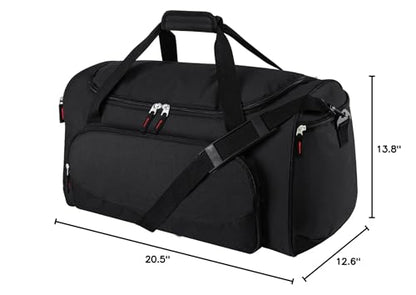 Gym Bag for Men - 55L Black Durable Large Duffle Bag for Travel, Workout, Fitness & Sport