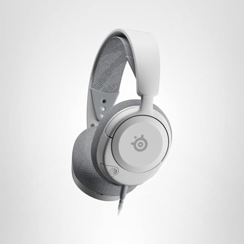 SteelSeries Arctis Nova 1P Multi-System Gaming Headset — Hi-Fi Drivers — 360° Spatial Audio — Comfort Design — Durable — Lightweight — Noise-Cancelling Mic — PS5/PS4, PC, Xbox, Switch - White