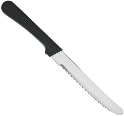 Round Tip Steak Knife with Plastic Handle - 5 Inch Blade - 12 per Case