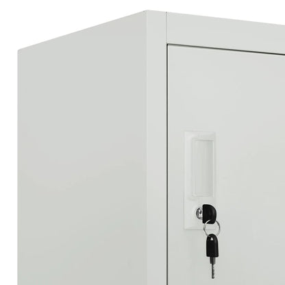 pokgdf Grey Steel Large Locker Cabinet with Six Locking Compartments for Secure Storage in Office or Gym, Durable Industrial Style Organizer