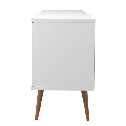 Manhattan Comfort Utopia Sideboard Buffet Stand, White Gloss and Maple Cream