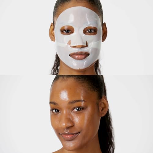 THE FACE SHOP Original Vegan Collagen Face Mask, Korean Glass Skin Essential, Peptide Hydrogel Mask for Firming & Skin Elasticity, Moisturizing, 4EA