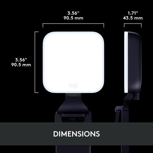 Logitech for Creators Litra Glow Premium LED Streaming Light with TrueSoft, adjustable mount, video lighting for recording streams, PC/Mac - Graphite