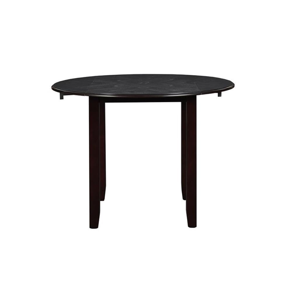 New Classic Furniture Gia 3-Piece Drop Leaf Dining Table Set with 2 Chairs, 42-Inch, Ebony