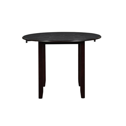 New Classic Furniture Gia 3-Piece Drop Leaf Dining Table Set with 2 Chairs, 42-Inch, Ebony