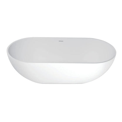 Aqua Eden VRTRS703520 Arcticstone 70-Inch Solid Surface White Stone Freestanding Tub with Drain, Matte White