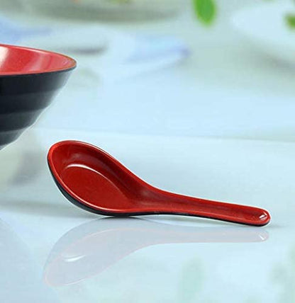 JapanBargain 2384, 12-Pack Melamine Soup Spoons for Pho Ramen Wonton Soba Rice Noodles, 5-Inch Asian Utensils, Heat Resistant, Dishwasher Safe, Break and Scratch Proof