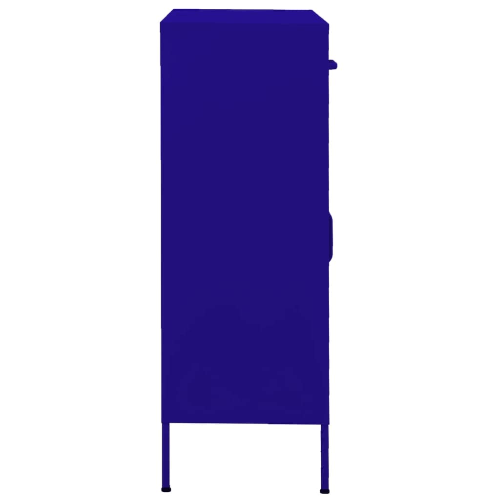 mtlskopl Navy Blue Steel Storage Cabinet with Height-Adjustable Shelves & Lockable Doors 13.8 x 31.5 x 40 in Powder-Coated Finish Modern Organizer for Living Room Home Office Garage