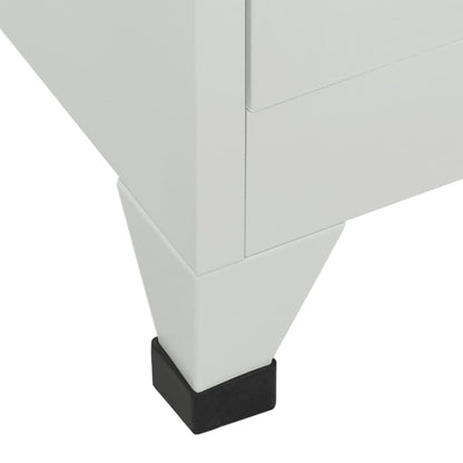 PTUGUOF Durable Powder Coated Steel Locker Cabinet with Six Compartments, Versatile Storage for Home Gym or Changing Room, Grey Steel Locker with Multiple Compartments