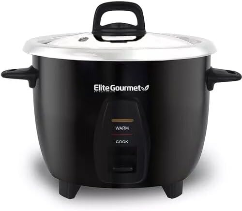 ERC2010B 10 (5 Elite Gourmet Electric Rice Cooker with Stainless Steel Inner Pot Makes Soups, Stews, Porridge's, Grains