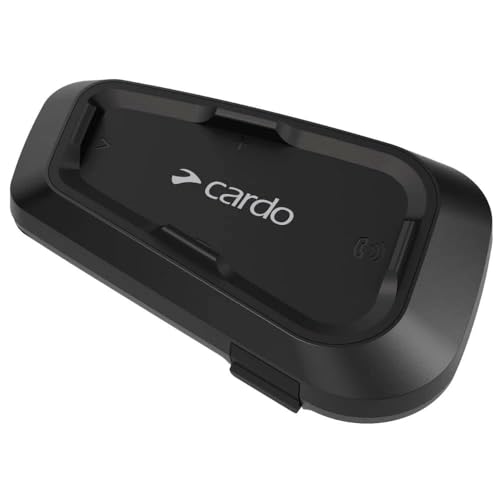 Cardo Systems Spirit Motorcycle Bluetooth Communication Headset, 2-Way Bluetooth, Thin 32mm Speakers, Waterproof, Universal Connectivity - Single Pack