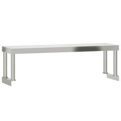 Stainless Steel Kitchen Work Table with Overshelf and Wheels, 43.3 x 21.7 Inch Commercial Prep Station for Restaurant, Home, Garage, Utility Cart