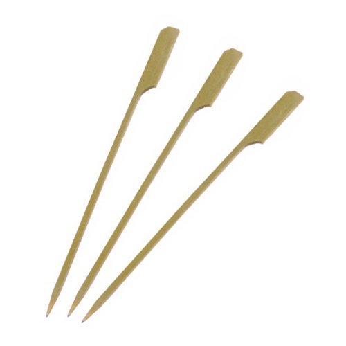 Bamboo Paddle Pick Skewer (PacknWood Case of 100) - Biodegradable Wood Sticks for Appetizers, Drinks (7.1")