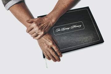 Funeral Memorial Book, Celebration of Life Guest Book with Bonus White Memory Table Sign Included