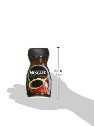 NESCAFÉ RICH Decaffeinated Dark Roast Instant Coffee - 100g Pack for Smooth Flavor
