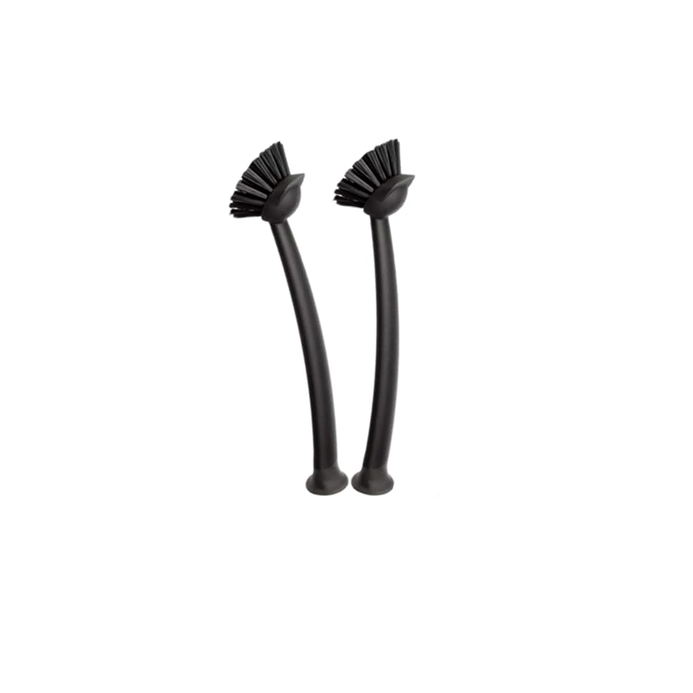 2 Pcs Scrub Brush with Handle 11'' Dish Scrubber Brush Kitchen Sink Brush Black Long Handle Dish Cleaning Brush for Kitchen Dishes Pot Sink Cleaning,Black