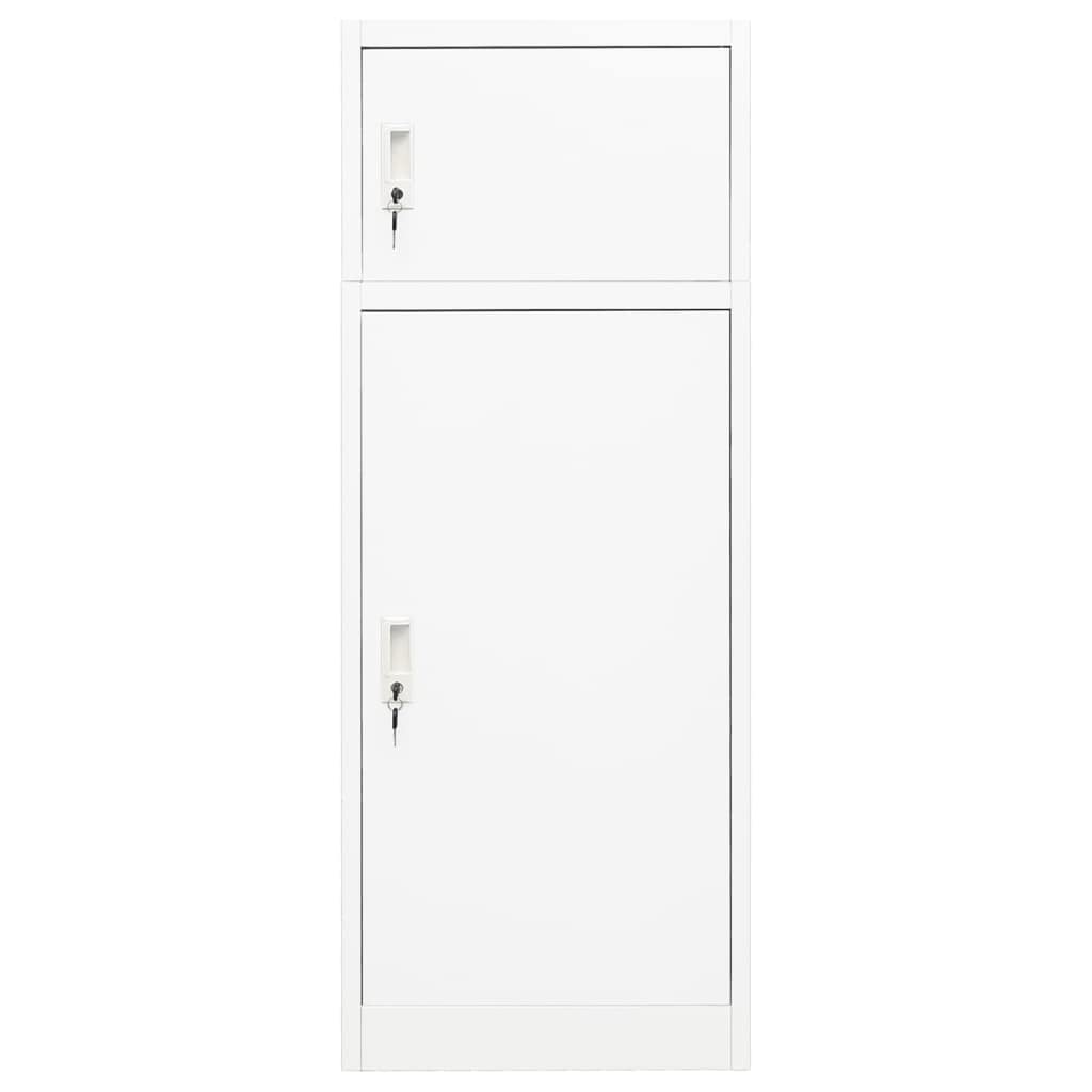 Makastle Freestanding Saddle Rack Stand Saddle Cabinet with Compartments and Lockable Doors, Indoor Home Living Room Saddle Locker Storage Tack Locker Furniture, White 20.9"x20.9"x55.1" Steel