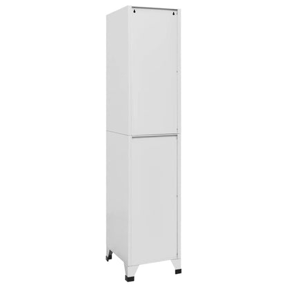 MBDRKVGF 2-Door Metal Locker Cabinet, Industrial Storage Organizer for Office, Home, Gym, Changing Room, Grey Steel Vertical Storage Unit, 70.9 Inch Tall