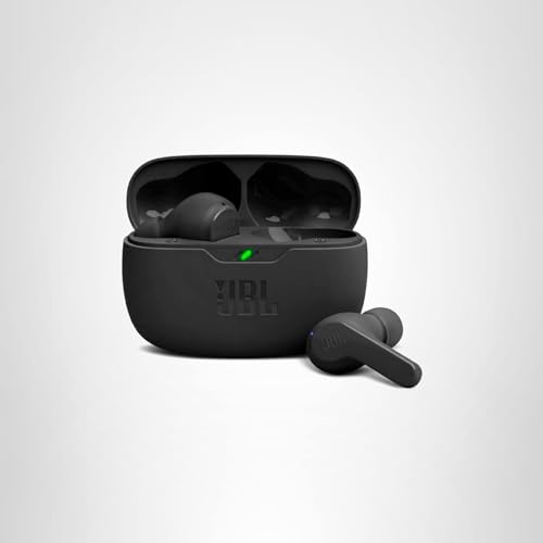 JBL Vibe Beam - True Wireless JBL Deep Bass Sound Earbuds, Bluetooth 5.2, Water & Dust Resistant, Hands-Free Call with VoiceAware, Up to 32 Hours of Battery Life (Black)