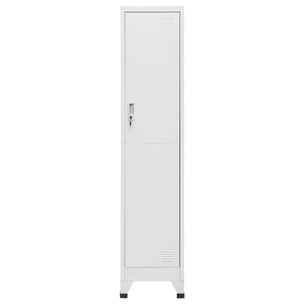 ZXQVLMRS Industrial Single Tier Metal Locker Cabinet with Lock and Keys, Tall Storage Organizer for Office, Gym, Home, 18 x 15 x 71 Inch, Matte Grey