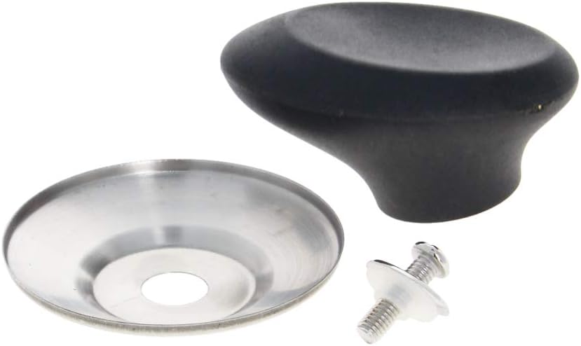 MroMax Universal Pot Lid Cover Knob - Replacement Knob for Kitchen Cookware, Black Beveled, 2Pcs