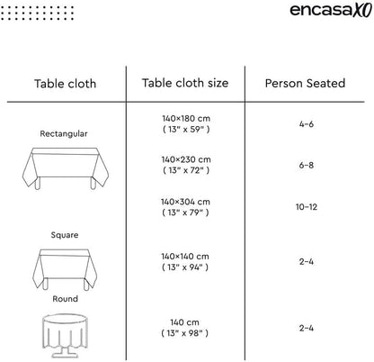 Encasa Table Cloth, 56x91 in Cotton Canvas Fabric, Sage Green Solid Color, Machine Washable Dining Tablecloth